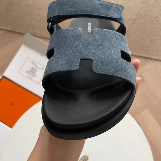 Hermès Chypre Suede - Azul Petrólio