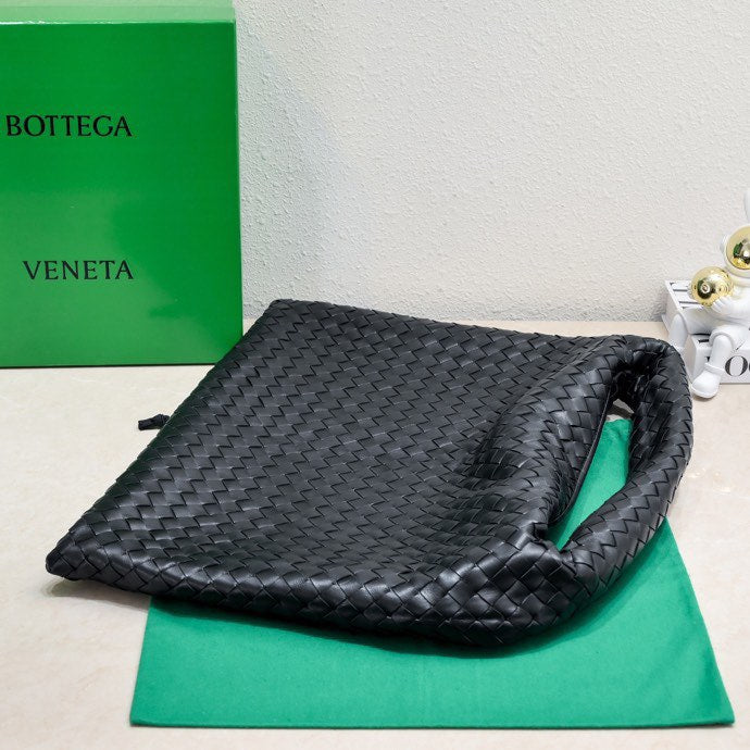 Bolsa Satchel Couro Preto Trançado Pequena