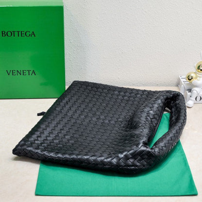 Bolsa Satchel Couro Preto Trançado Pequena
