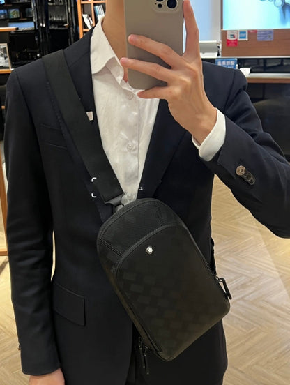 Mochila Couro Preto Compartimentos Múltiplos