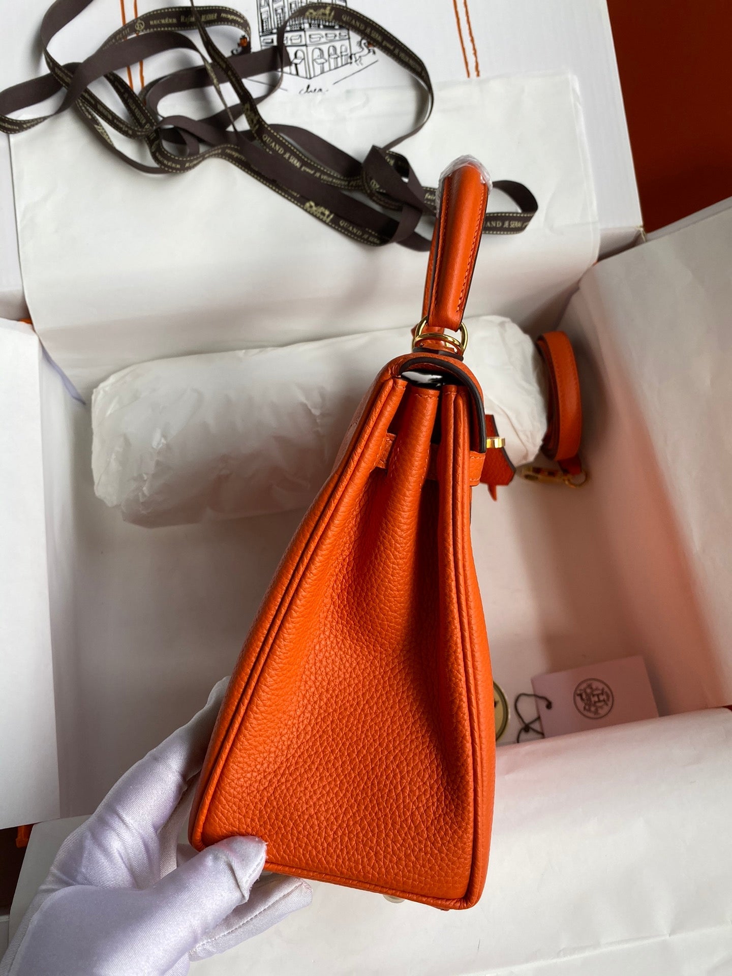 Bolsa Couro Laranja
