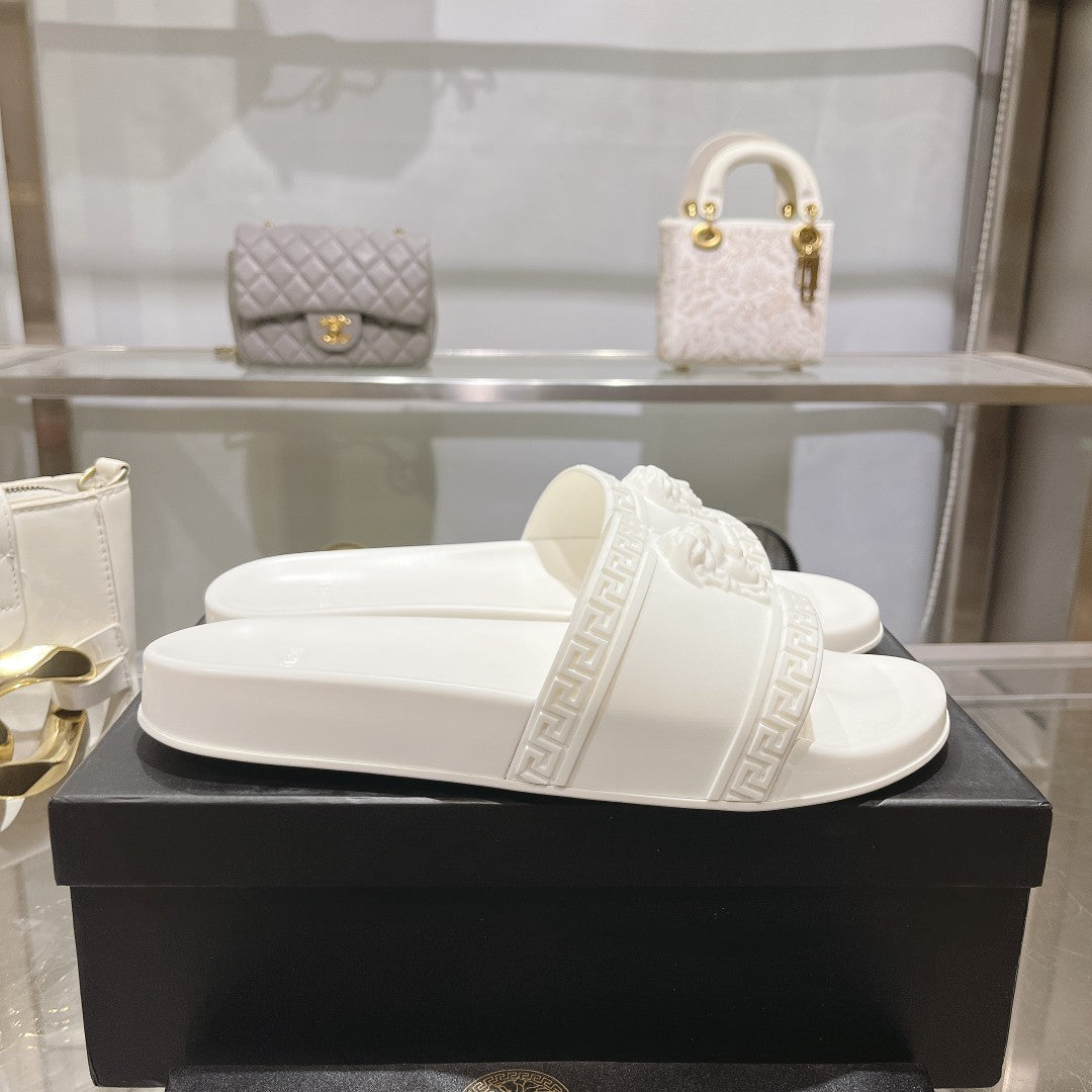 Chinelo Slide Couro Branco