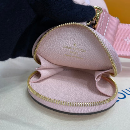 Bolsa Satchel Couro Rosa Padrão Monograma Geométrico Pequena