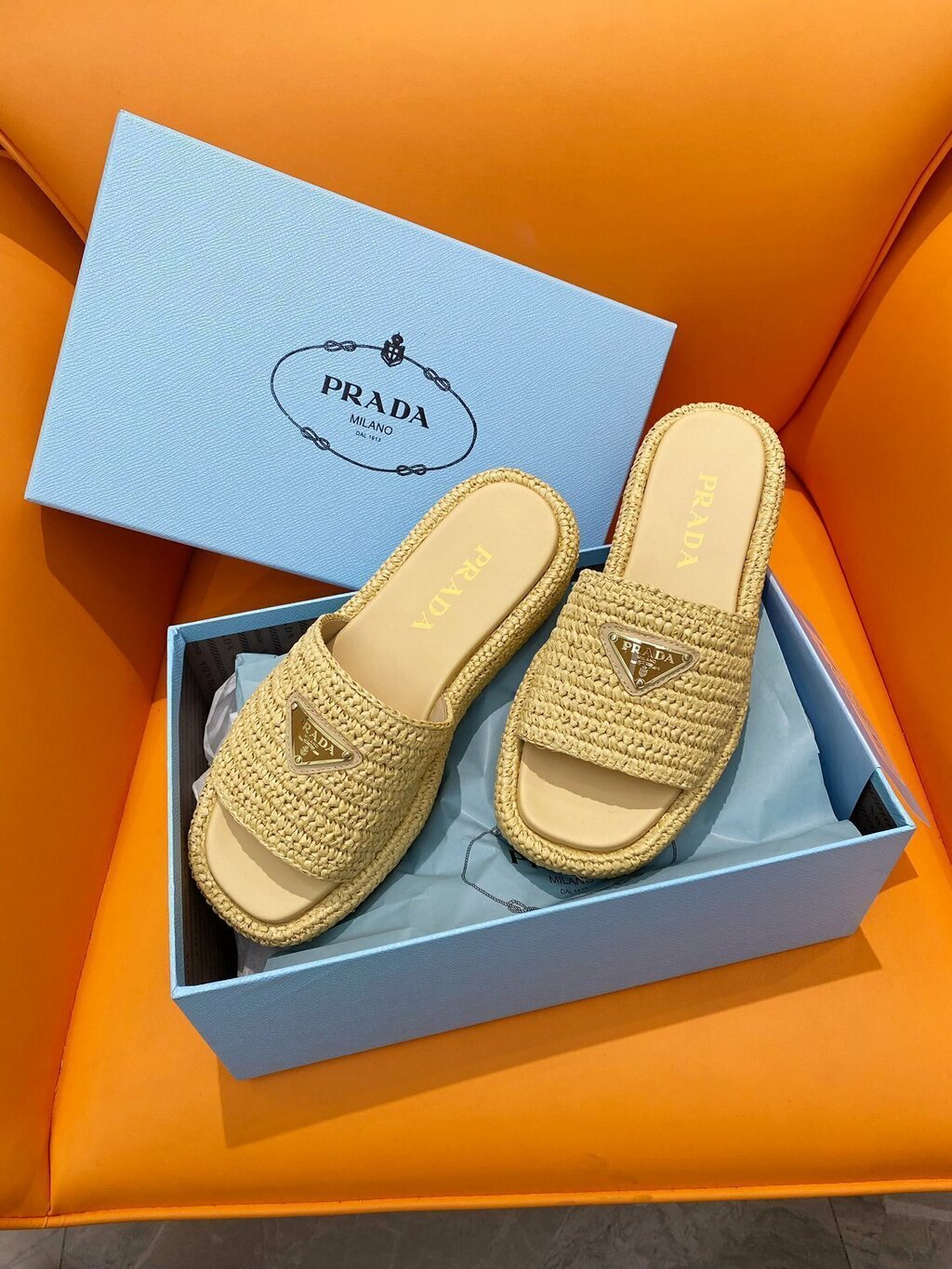 Sandália Flatform Crochê Natural Tira Frontal