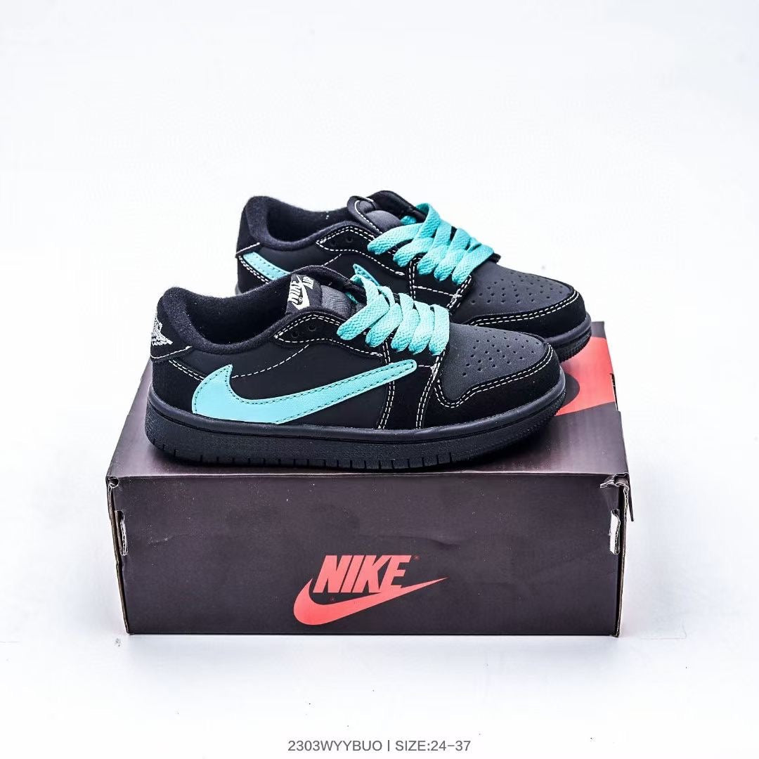 Tênis Cano Alto Infantil Couro Azul Tiffany Detalhe Reverso