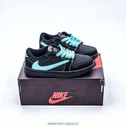 Tênis Cano Alto Infantil Couro Azul Tiffany Detalhe Reverso