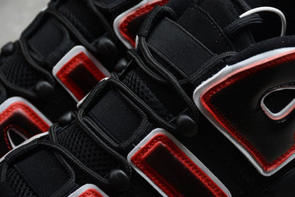 Tênis Cano Alto Couro Preto Branco Detalhe Vermelho