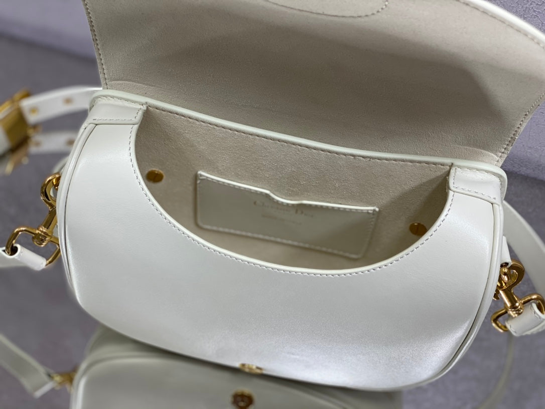 Bolsa Estruturada Couro Branco Alça Corrente