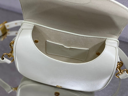 Bolsa Estruturada Couro Branco Alça Corrente