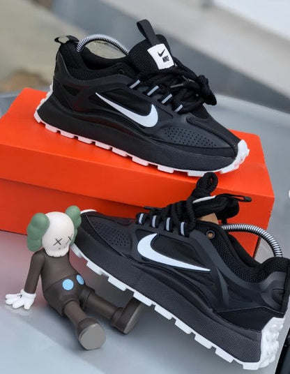 Tênis Runner Malha Branco Detalhe Cinza Solado Air