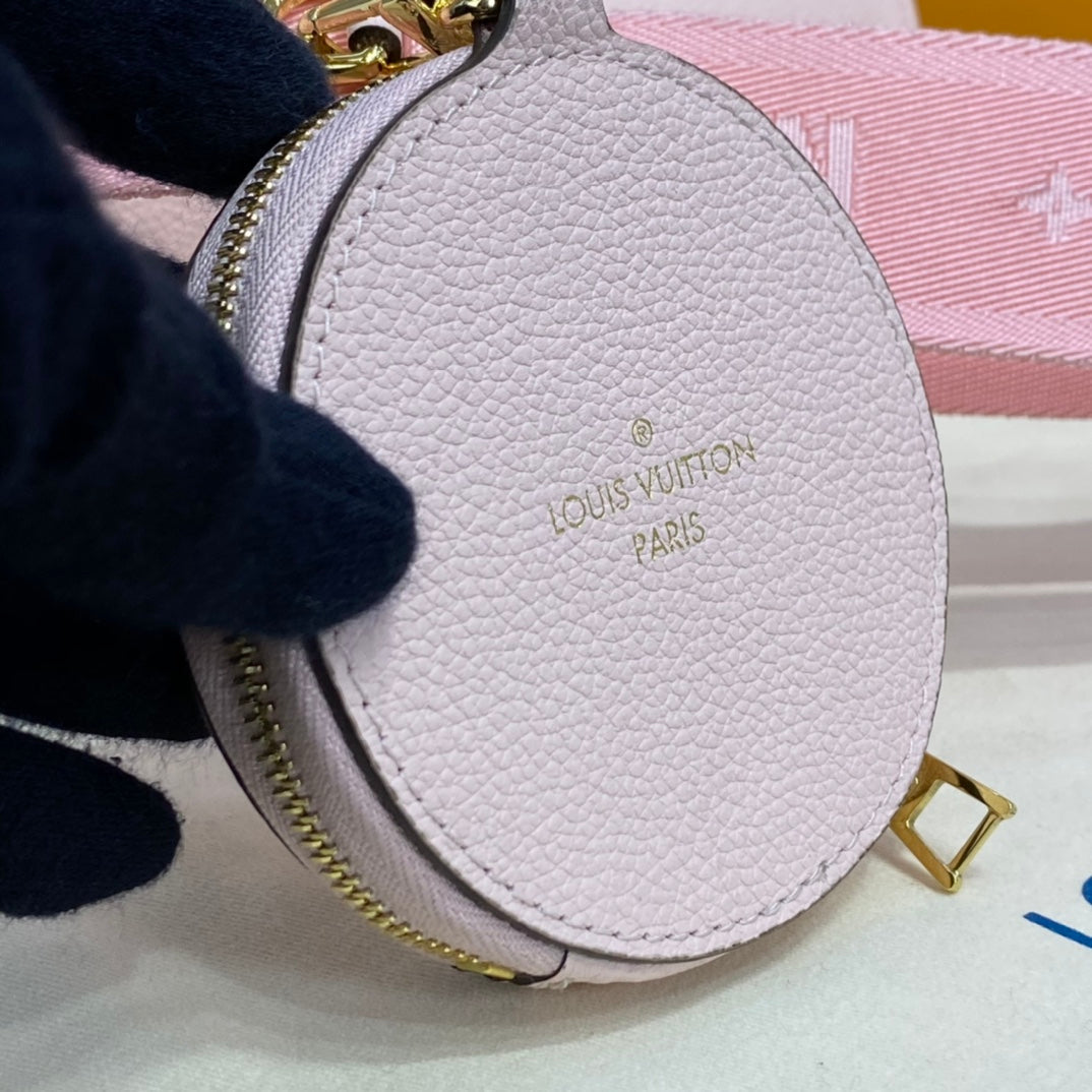 Bolsa Satchel Couro Rosa Padrão Monograma Geométrico Pequena
