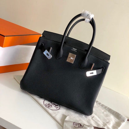 Bolsa Satchel Couro Preto Alça Dupla