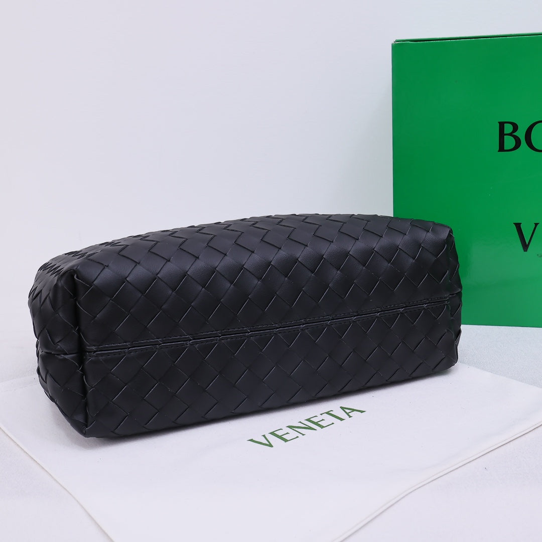 Bolsa Satchel Couro Entrelançado Preto Médio