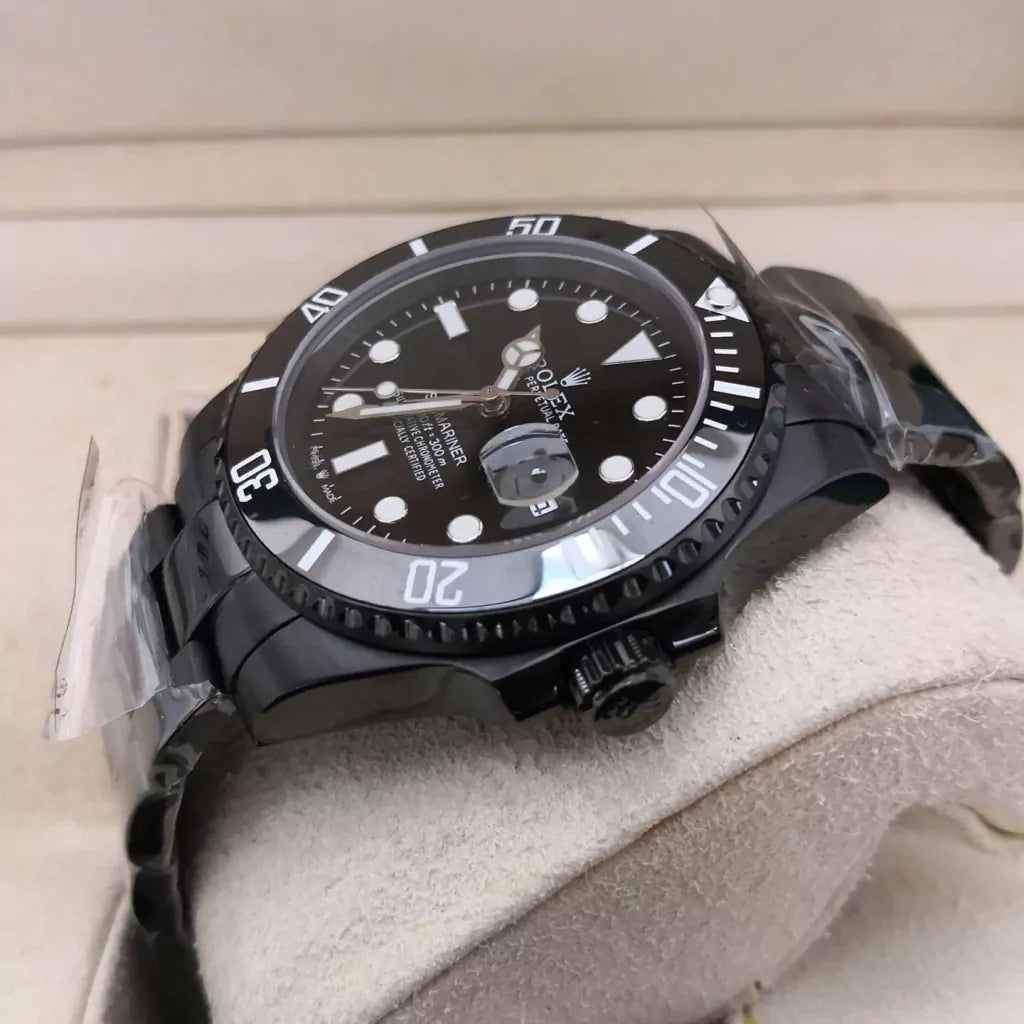 Relógio Analógico Aço Mostrador Preto 41mm