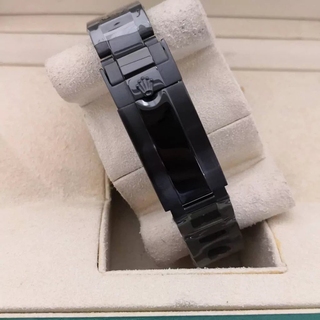 Relógio Analógico Aço Mostrador Preto 41mm