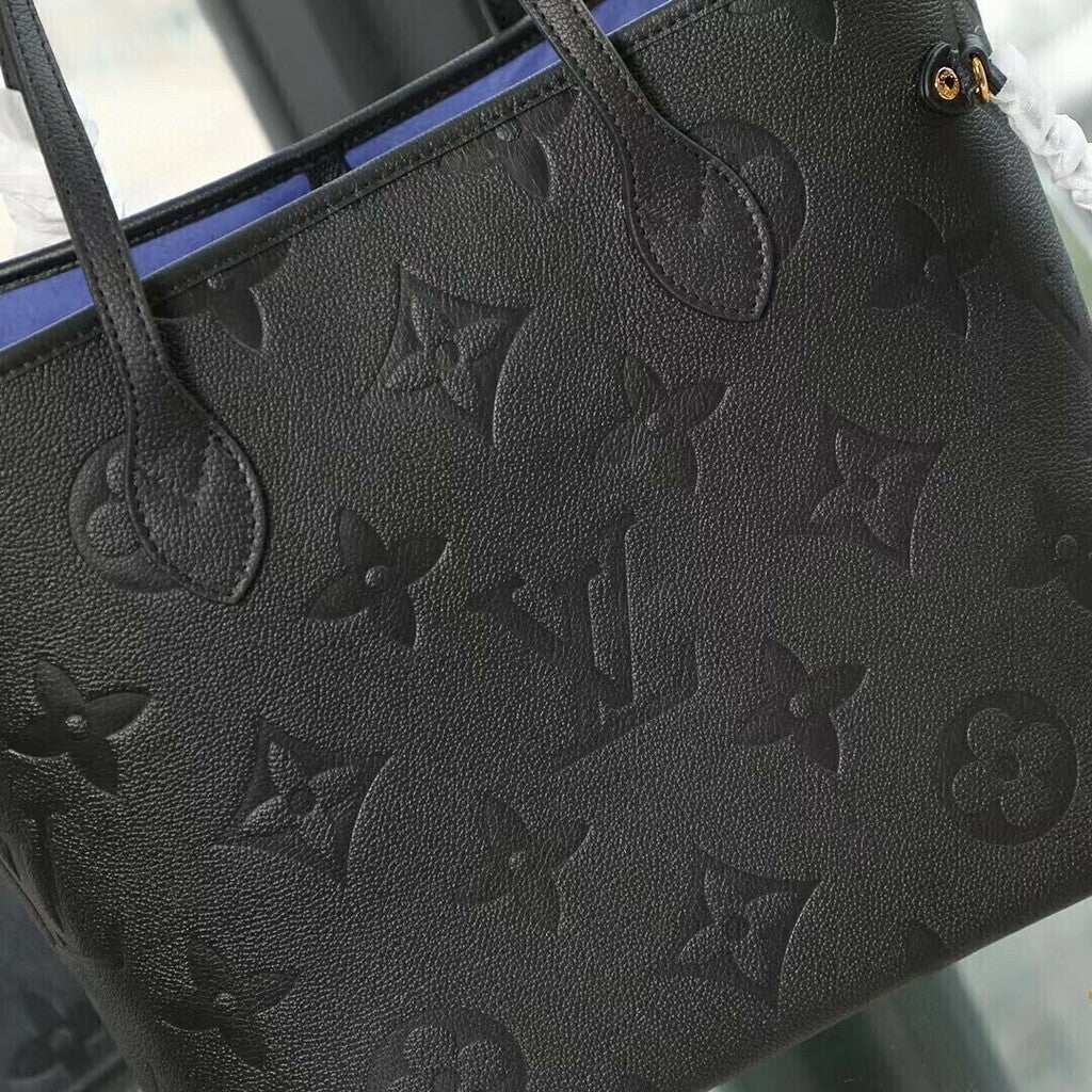 Bolsa Tote Couro Padrão Monograma Geométrico Preto MM