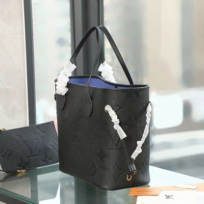 Bolsa Tote Couro Padrão Monograma Geométrico Preto MM