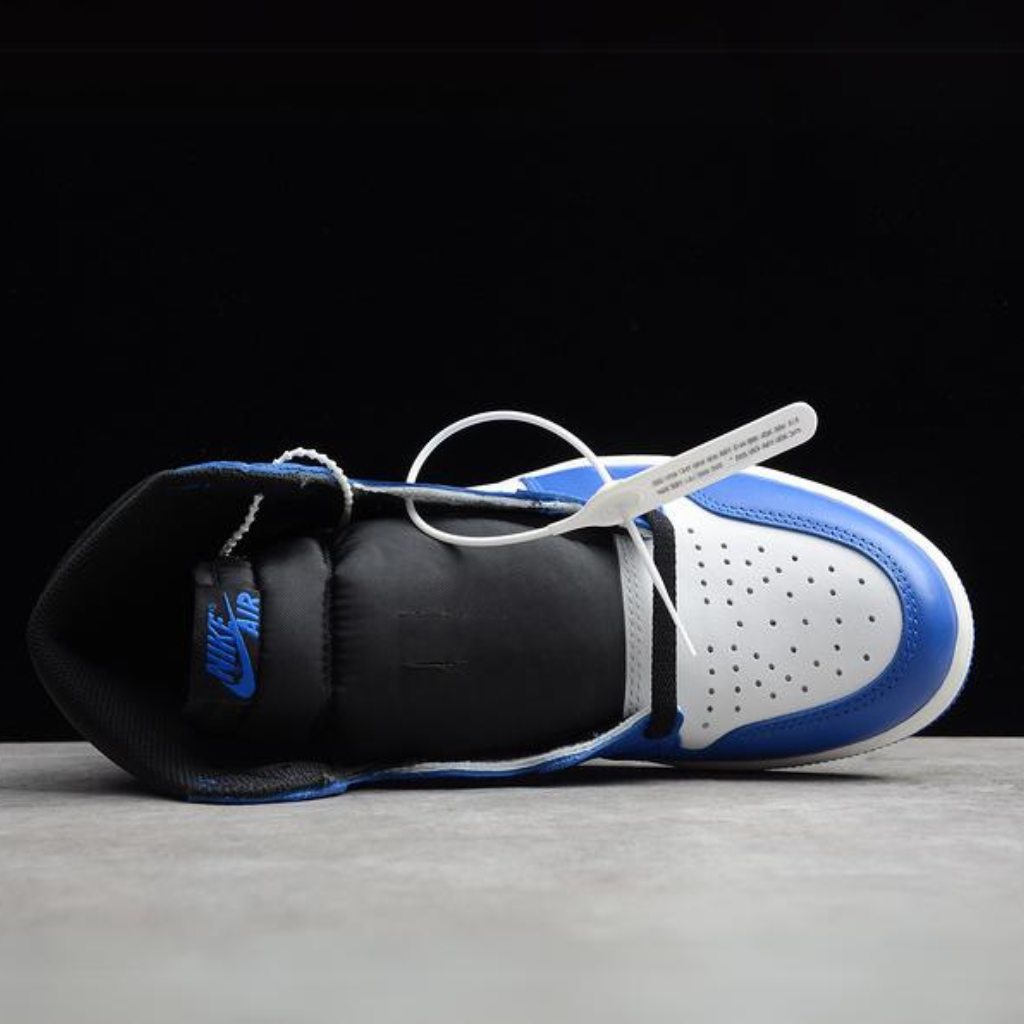 Tênis Cano Alto Basquete Couro Branco Azul Royal