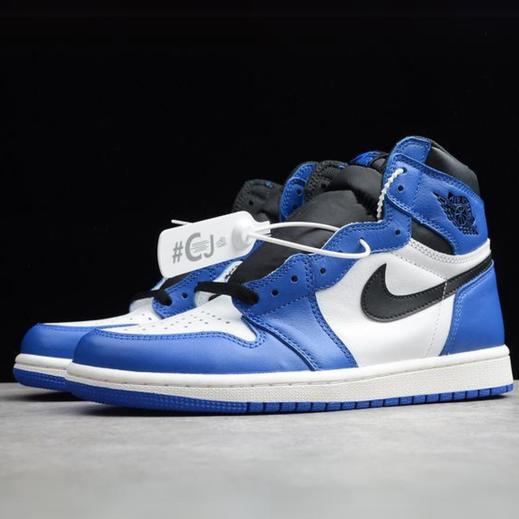 Tênis Cano Alto Basquete Couro Branco Azul Royal