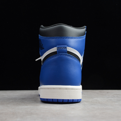 Tênis Cano Alto Basquete Couro Branco Azul Royal