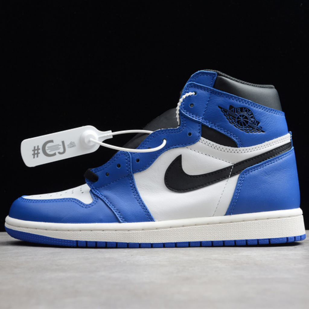 Tênis Cano Alto Basquete Couro Branco Azul Royal