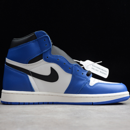 Tênis Cano Alto Basquete Couro Branco Azul Royal