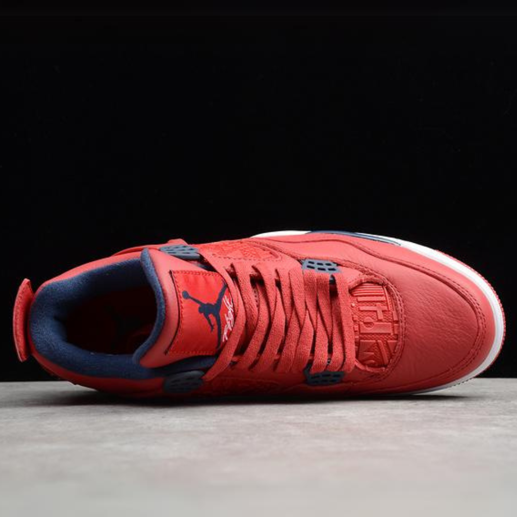 Tênis Cano Alto Basquete Couro Branco Azul Vermelho