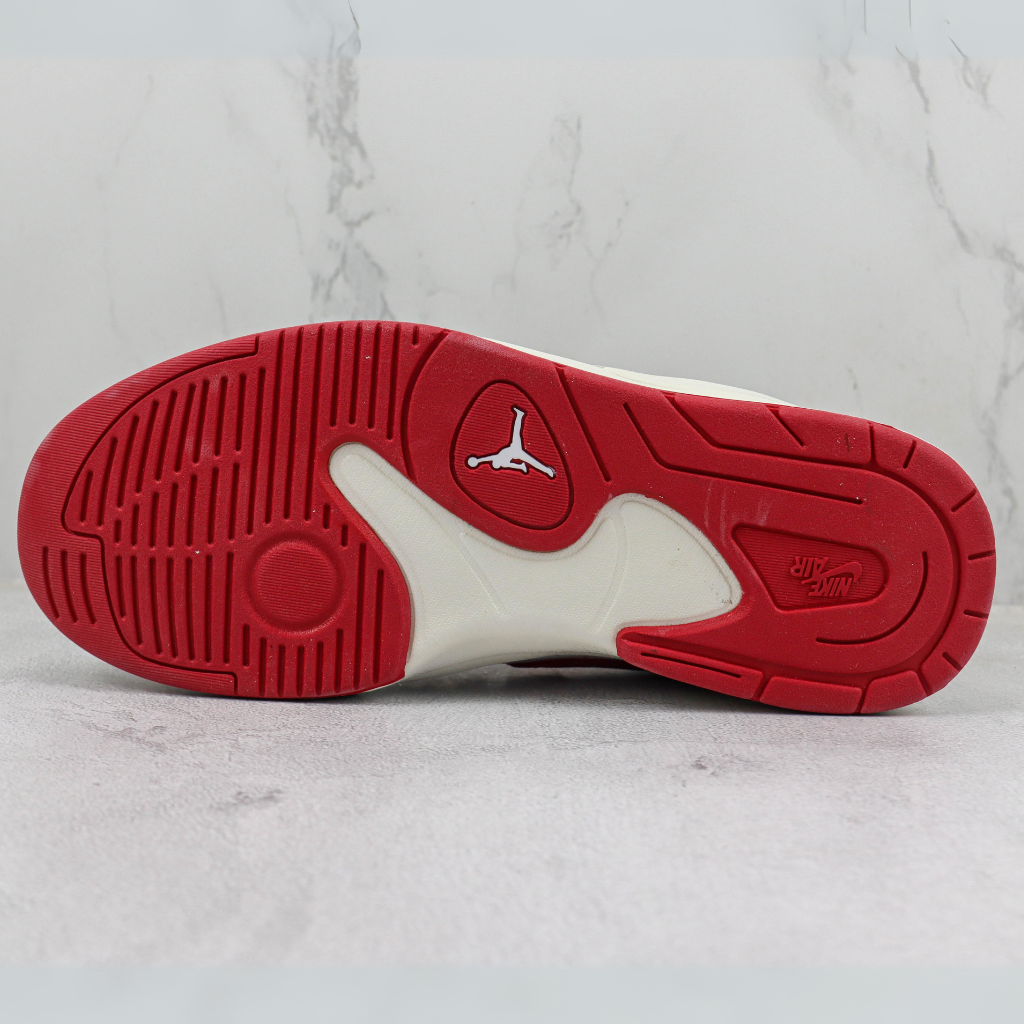 Tênis Cano Alto Basquete Malha Vermelho Detalhe Branco