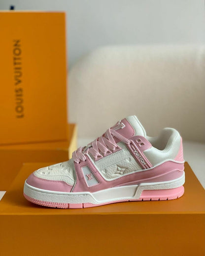Tênis Casual Couro Rosa Rosê