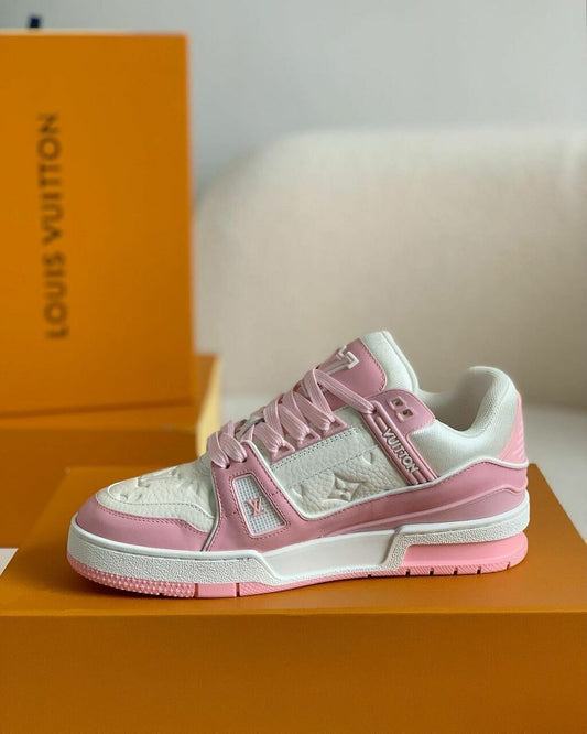 Tênis Casual Couro Rosa Rosê