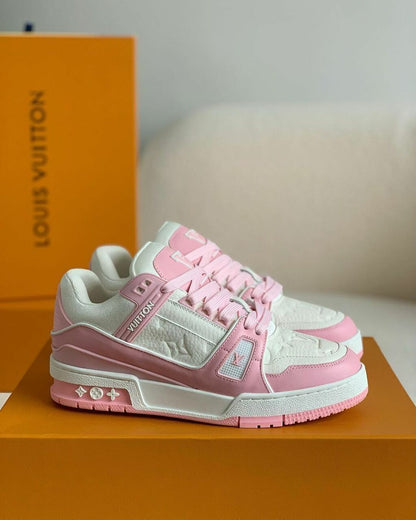 Tênis Casual Couro Rosa Rosê