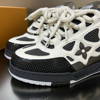 Tênis Skate Couro Cinza e Branco