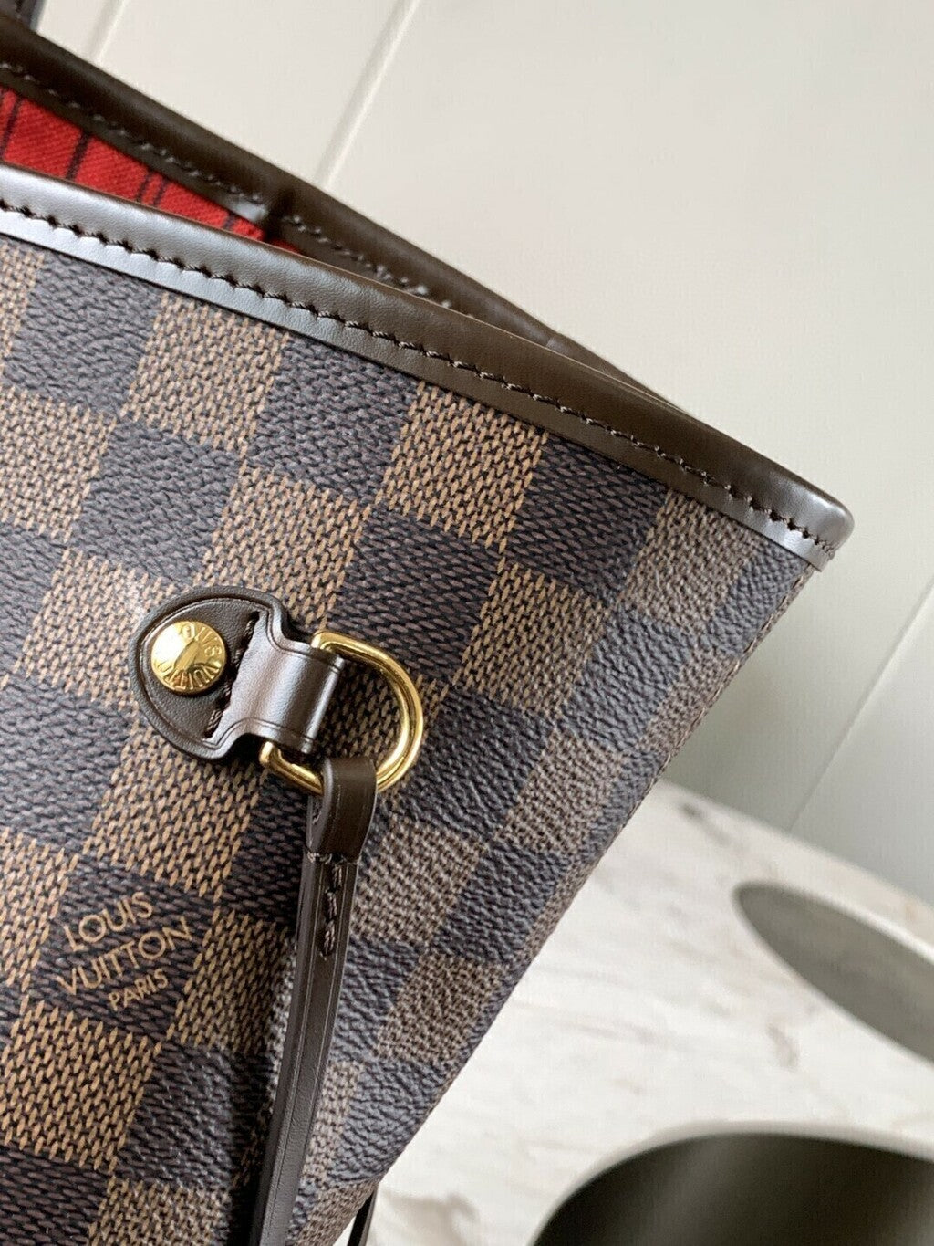 Bolsa Tote Couro Marrom e Vermelho Reversível Média