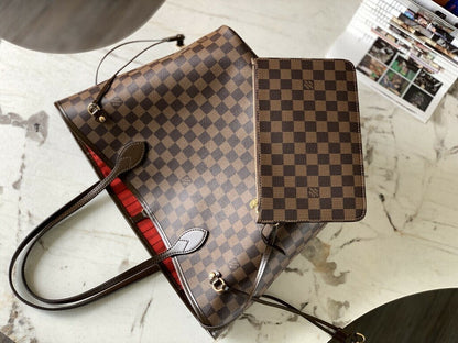 Bolsa Tote Couro Marrom e Vermelho Reversível Média