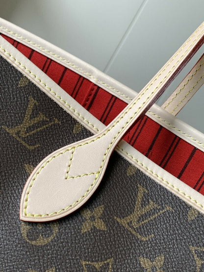Bolsa Tote Couro Reversível Bege e Vermelho Médio