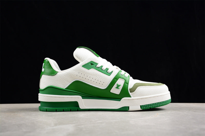 Tênis Casual Cano Baixo Branco com Detalhe Verde