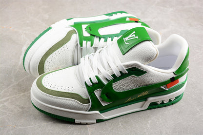 Tênis Casual Cano Baixo Branco com Detalhe Verde