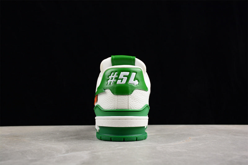 Tênis Casual Cano Baixo Branco com Detalhe Verde