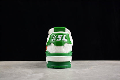 Tênis Casual Cano Baixo Branco com Detalhe Verde