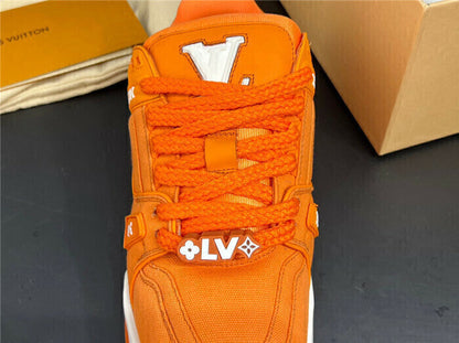 Tênis Runner Malha Laranja Solado Volumoso