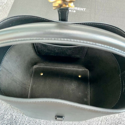 Bolsa Satchel Couro Preto Grande