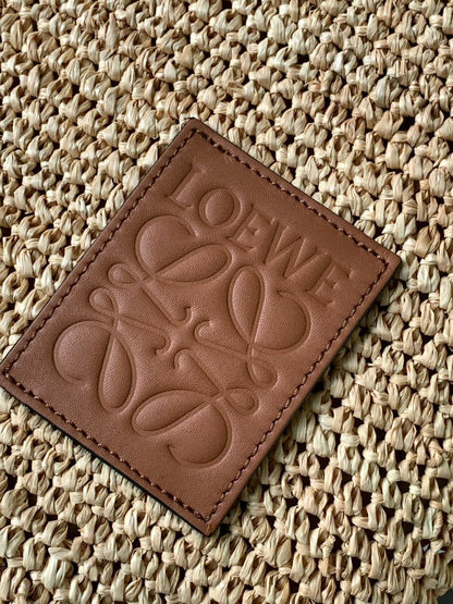 Bolsa Mini Palha Natural e Couro com Abertura Lateral