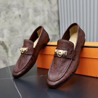 Mocassim Couro Marrom Tira Frontal