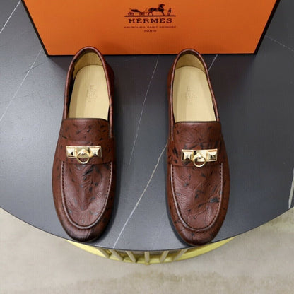 Mocassim Couro Marrom Tira Frontal