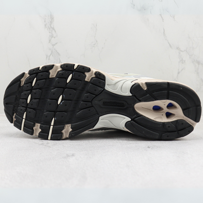 Tênis Runner Malha Branco Prata e Azul Marinho