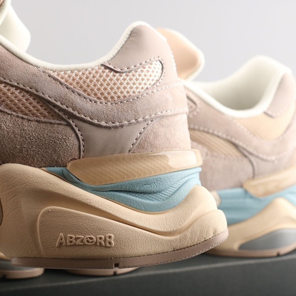 Tênis Runner Malha Creme Rosa e Bege