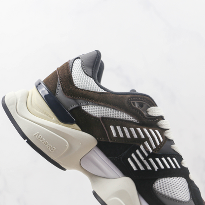 Tênis Runner Couro Marrom Detalhe Preto