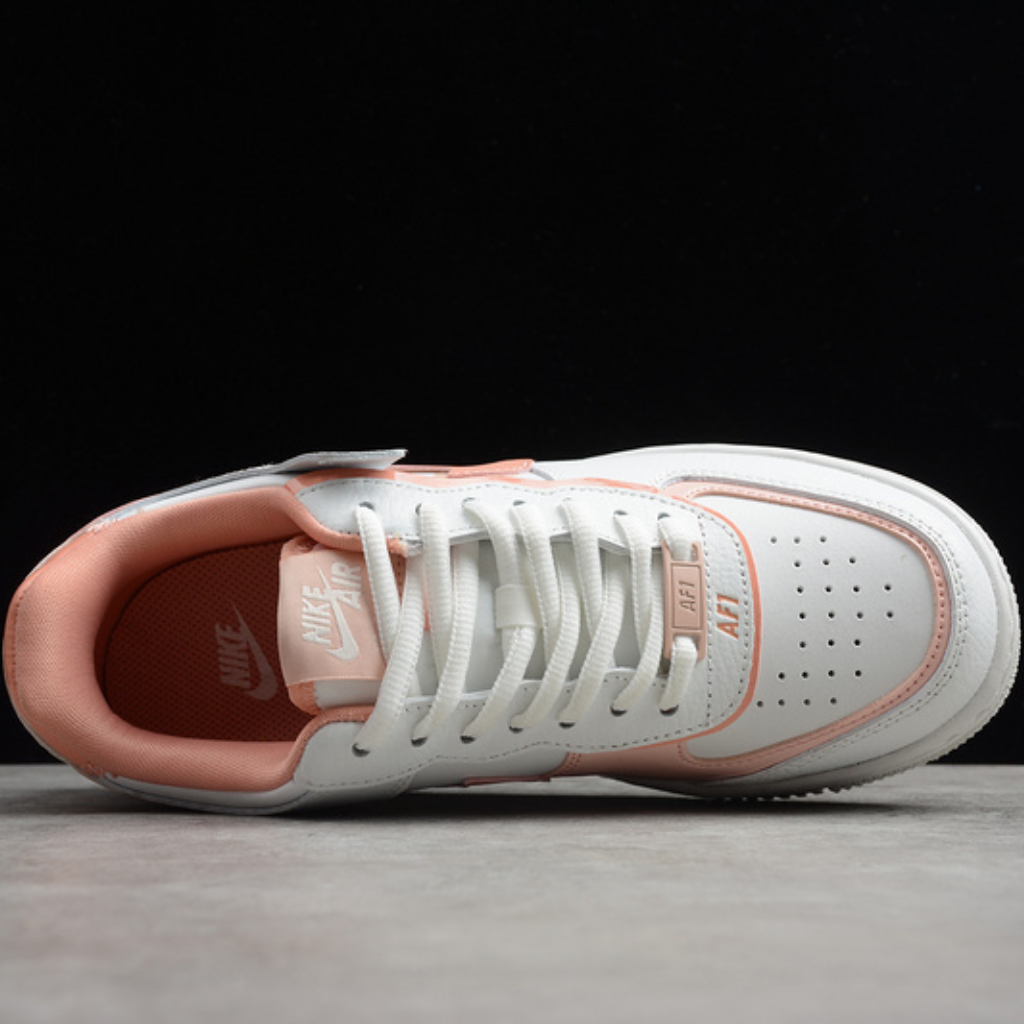 Tênis Cano Baixo Couro Branco Detalhe Rosa Coral