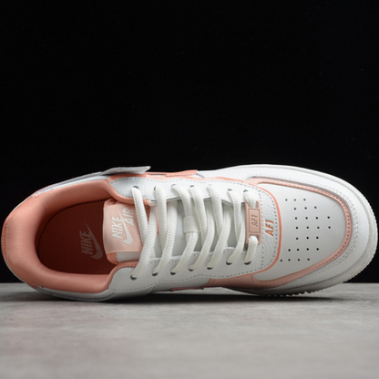 Tênis Cano Baixo Couro Branco Detalhe Rosa Coral