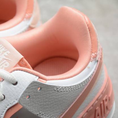 Tênis Cano Baixo Couro Branco Detalhe Rosa Coral
